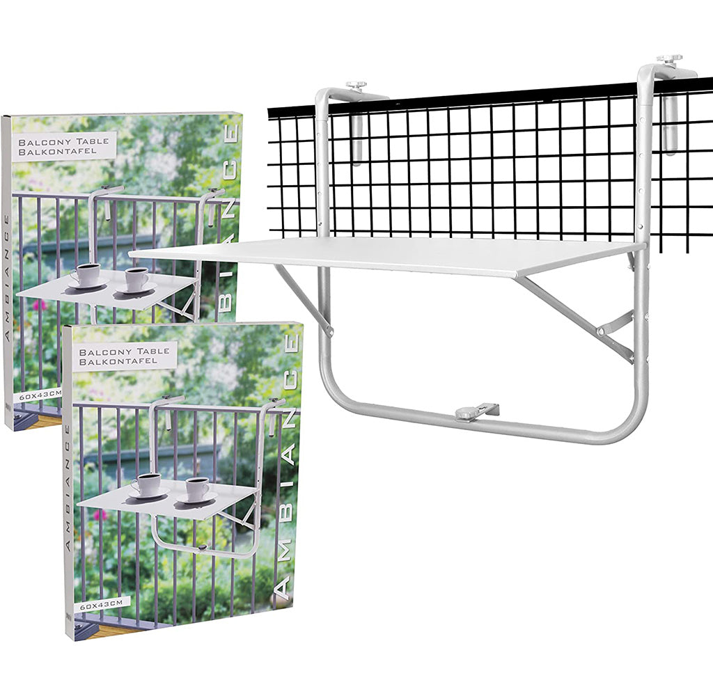 Balkontisch Klappbar 60x40cm Campingtisch weiß