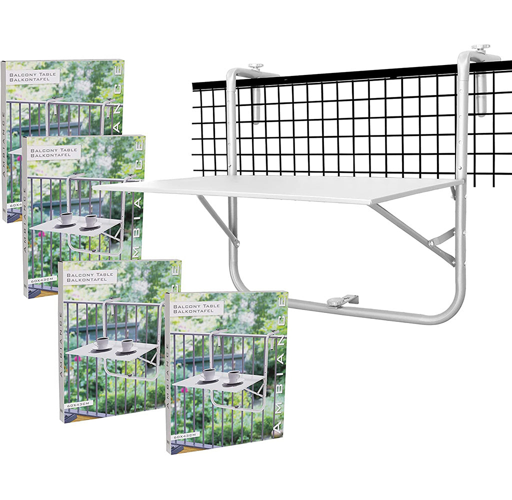 Balkontisch Klappbar 60x40cm Campingtisch weiß