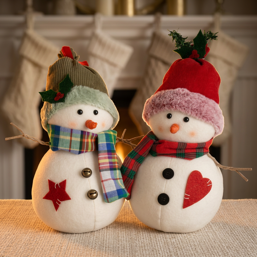 Schneemann 24cm stehend, Pärchen, 2 Stück