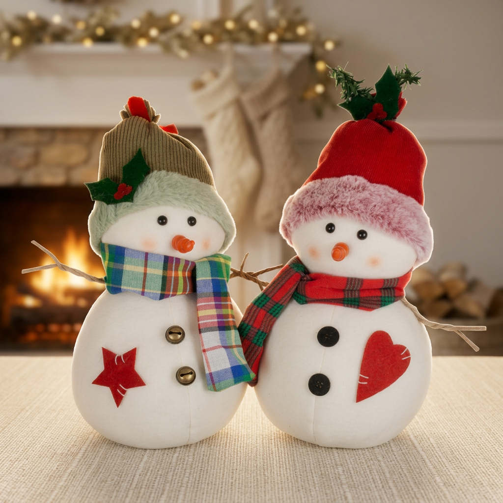Schneemann 32cm stehend, Pärchen, 2 Stück