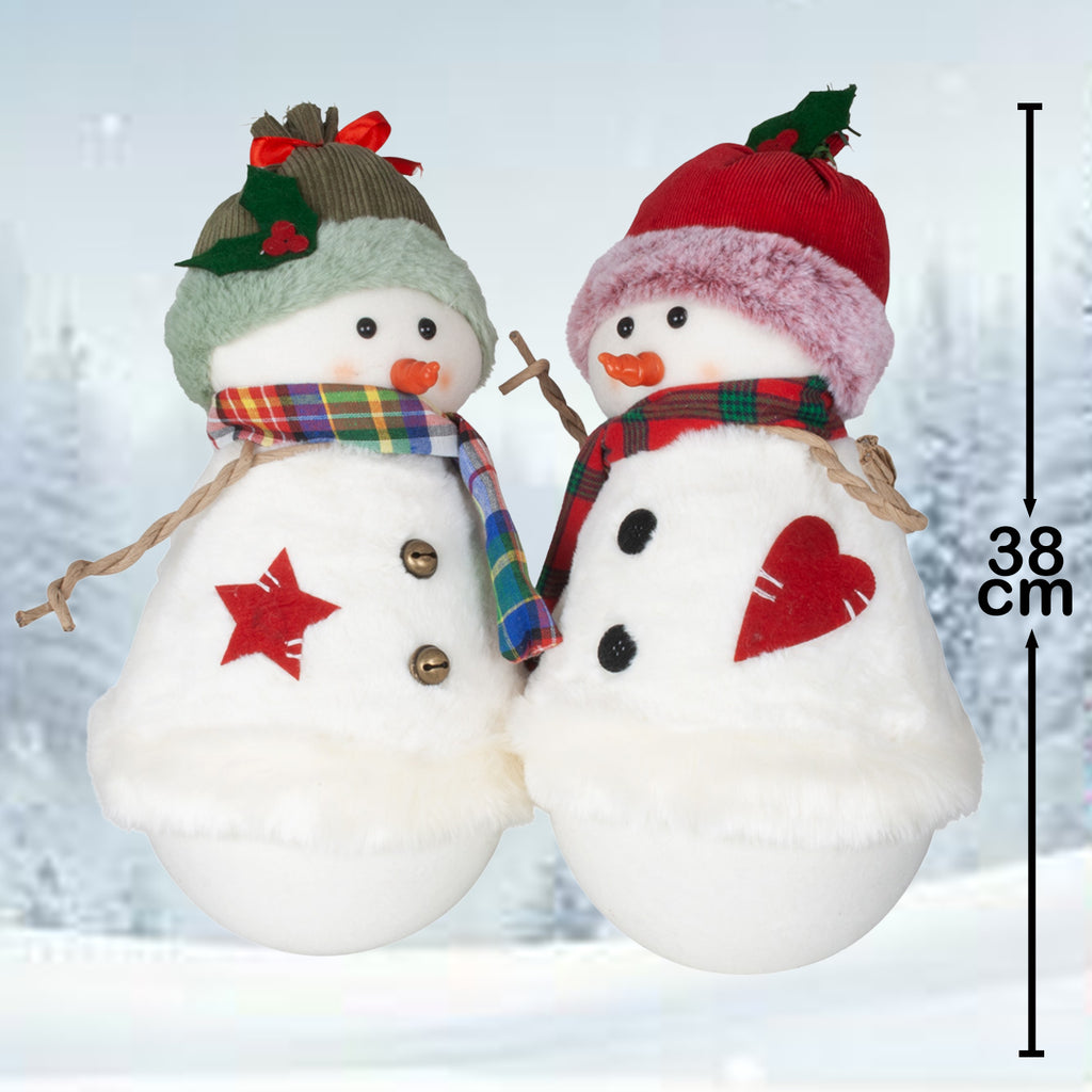 Schneemann 38cm stehend, Pärchen, 2 Stück