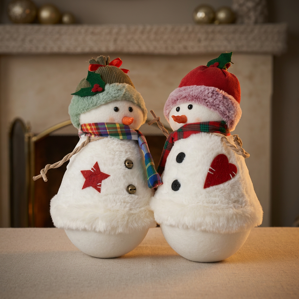 Schneemann 38cm stehend, Pärchen, 2 Stück