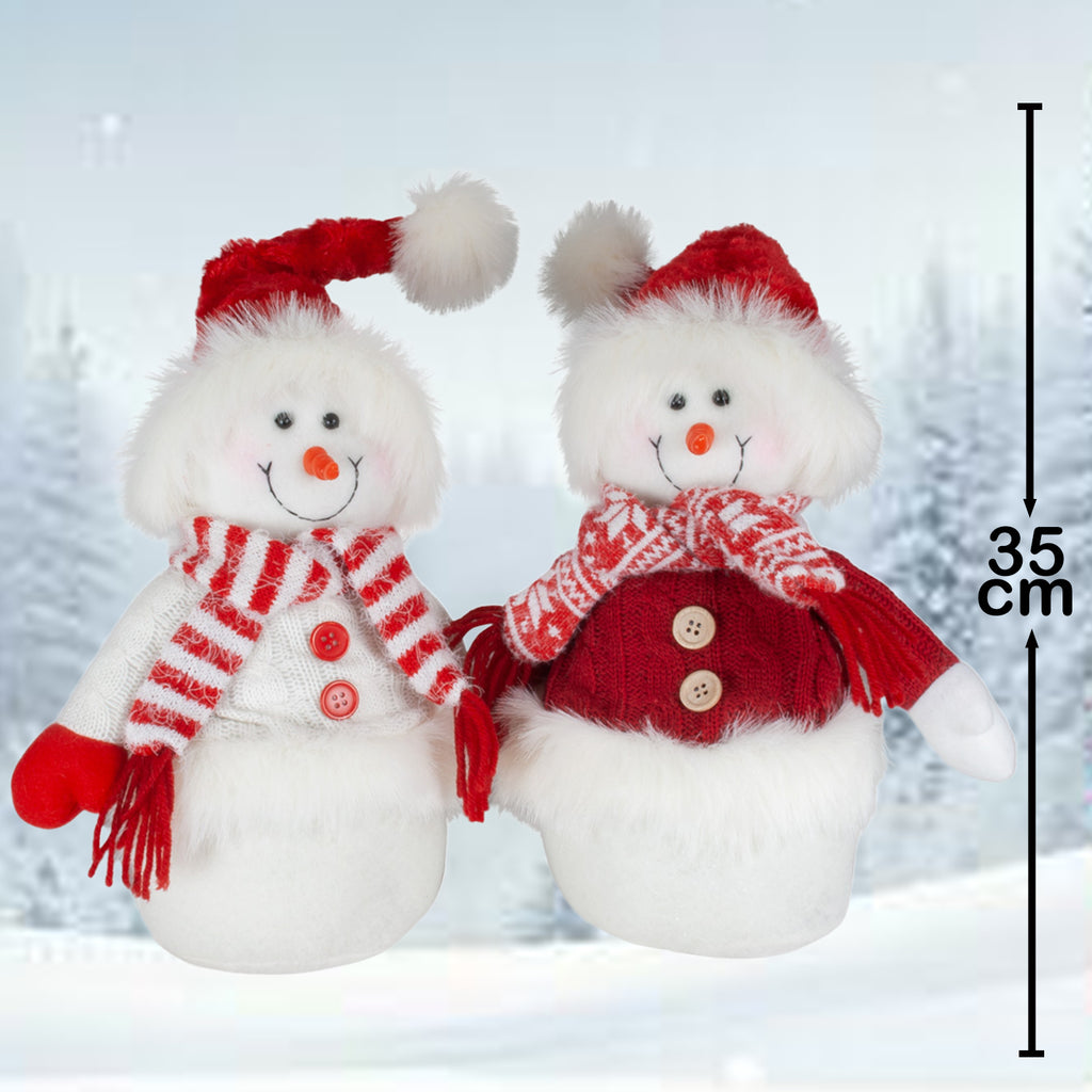 Schneemann 35cm stehend, Pärchen, 2 Stück