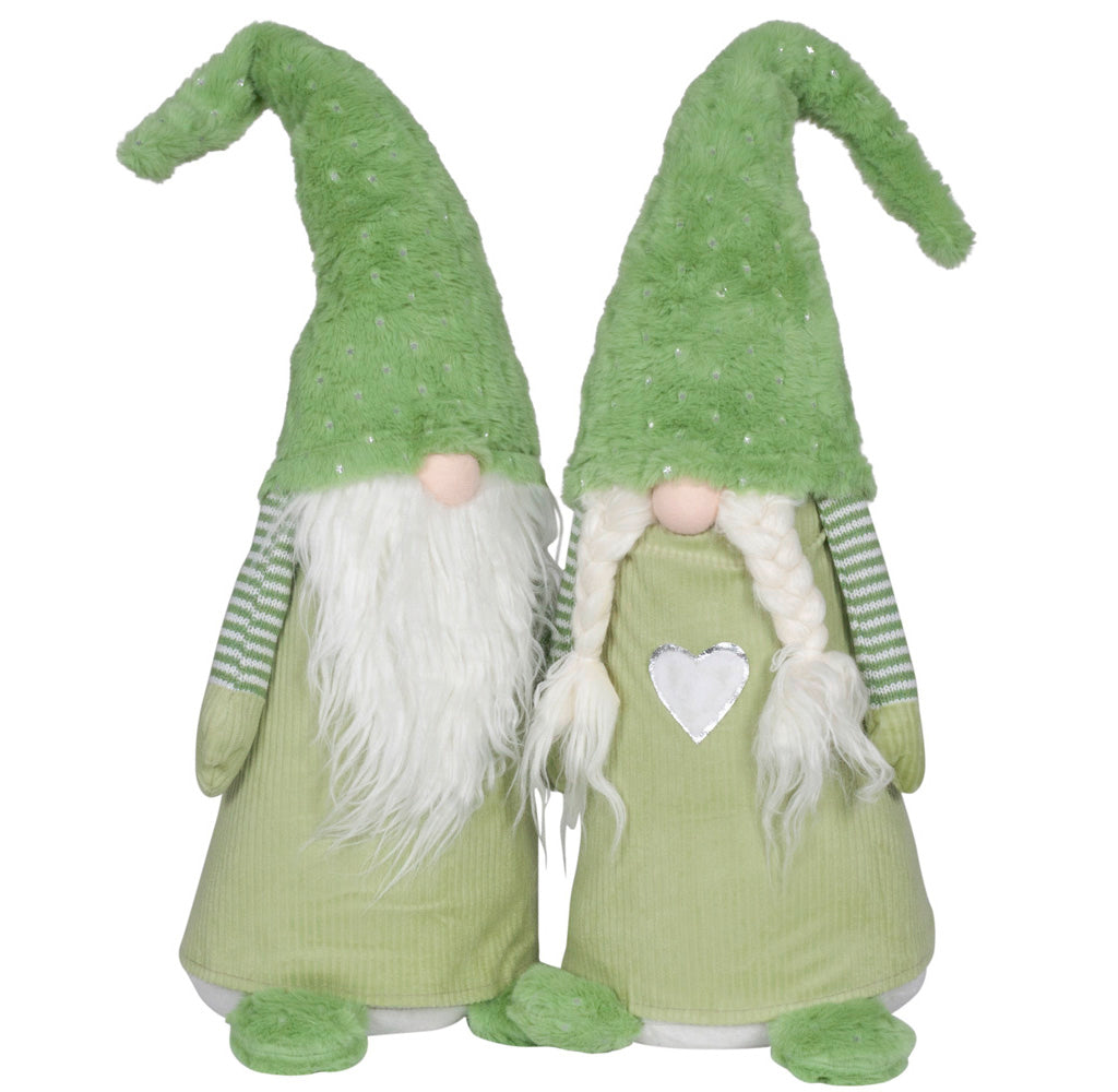 Wichtel mit LED 45cm stehend, Pärchen, 2 Stück