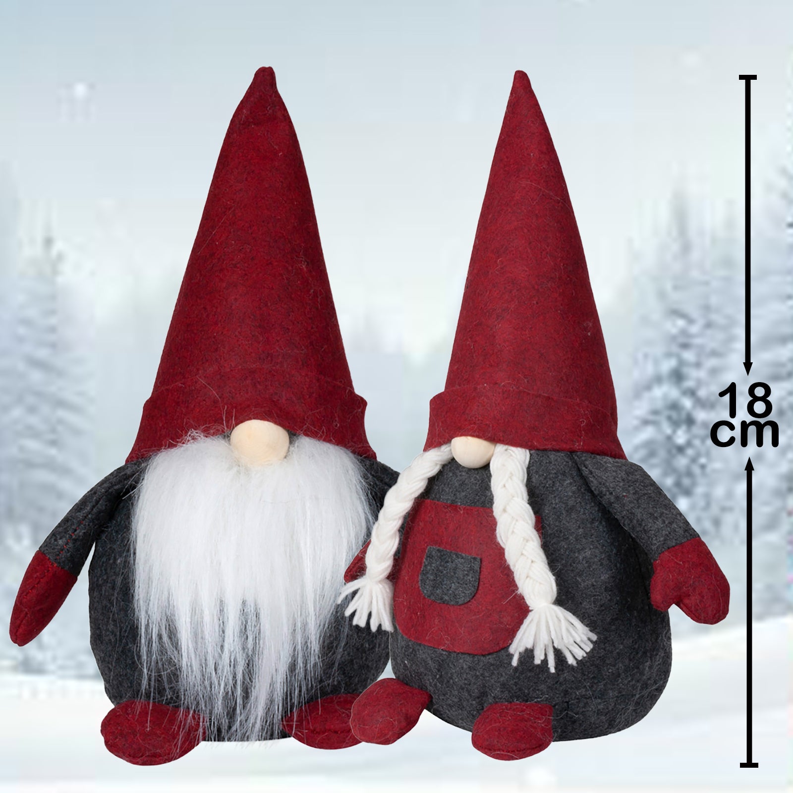 Wichtel 18-30cm sitzend, Pärchen, 2 Stück