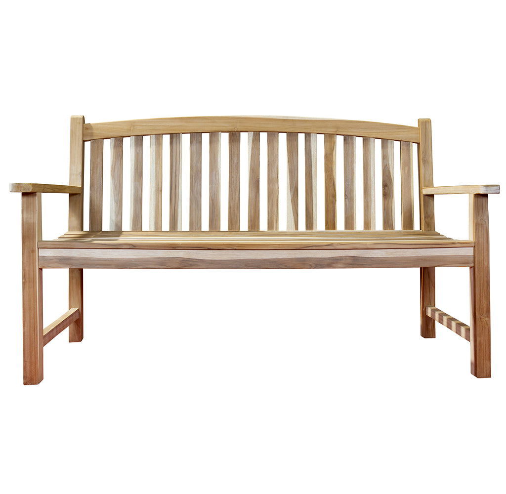Teak Gartenbank Curve 150cm 3-Sitzer