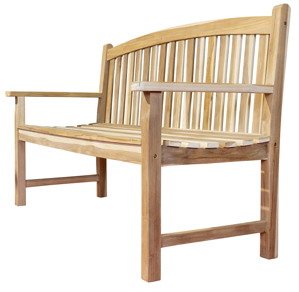 Teak Gartenbank Curve 150cm 3-Sitzer