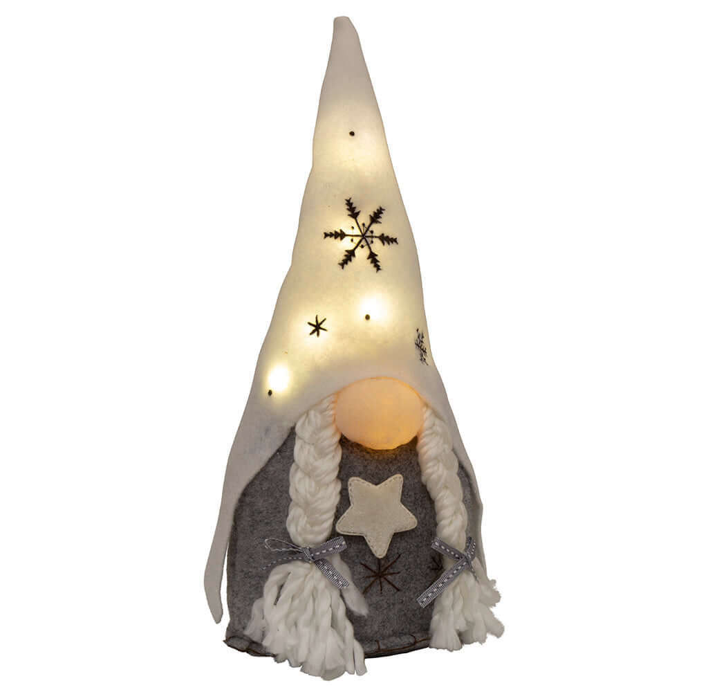 Wichtel mit LED 22cm (37cm) sitzend, 2 Stück