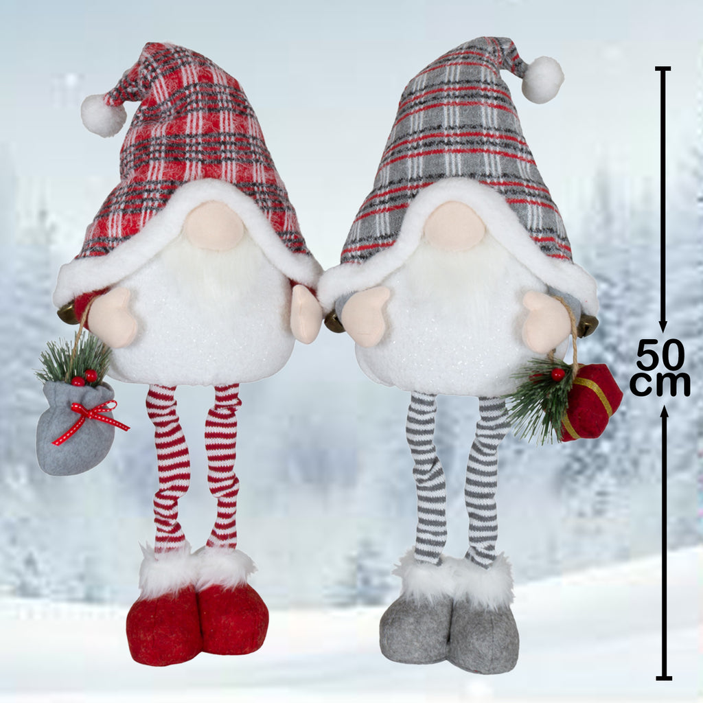 Wichtel mit LED 50cm (69cm) stehend, 2 Stück
