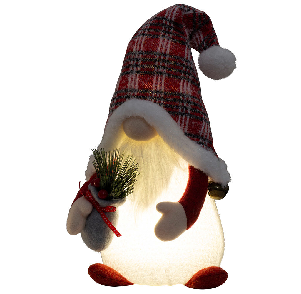 Wichtel mit LED 34cm (48cm) sitzend, 2 Stück