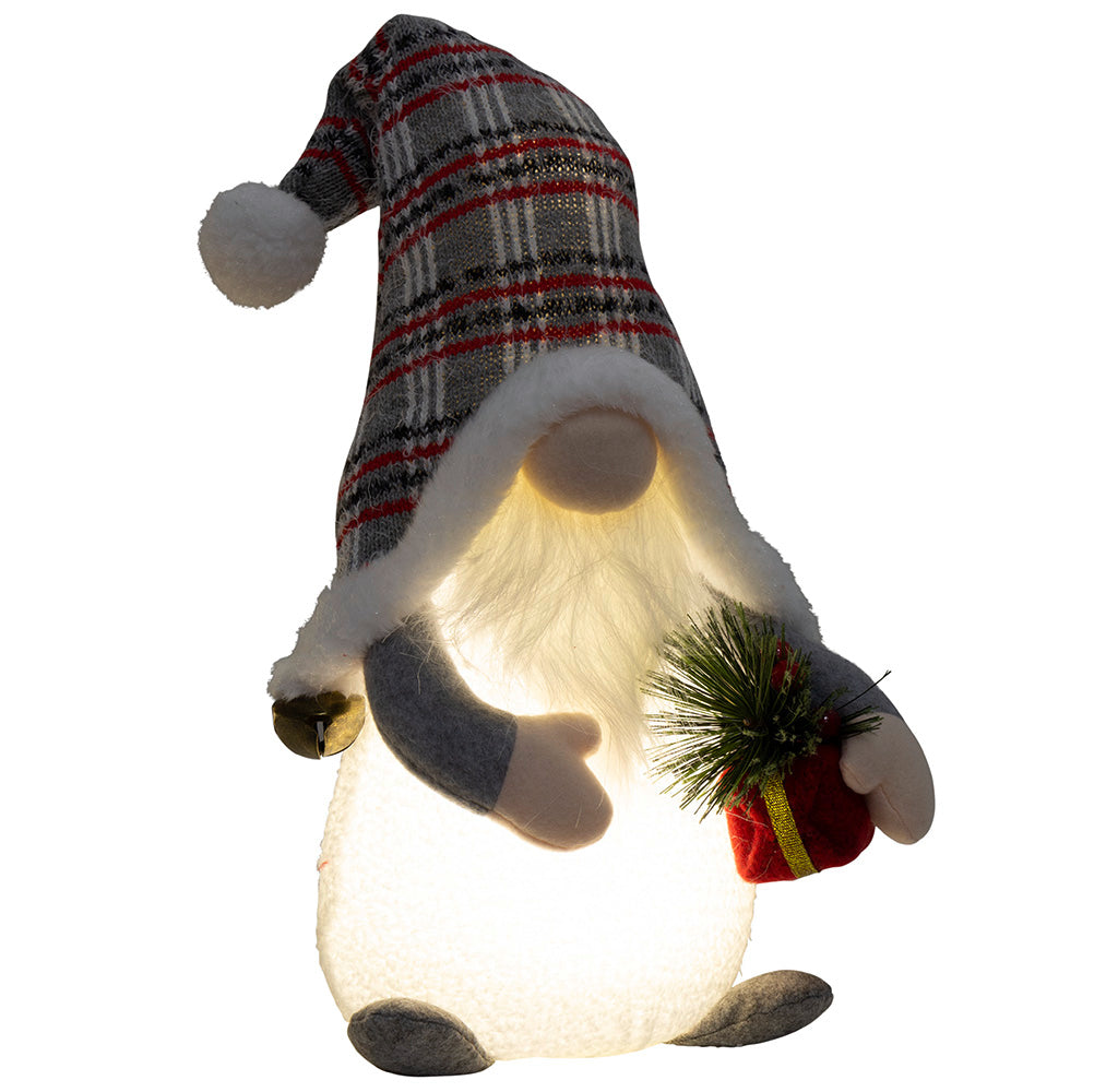 Wichtel mit LED 34cm (48cm) sitzend, 2 Stück