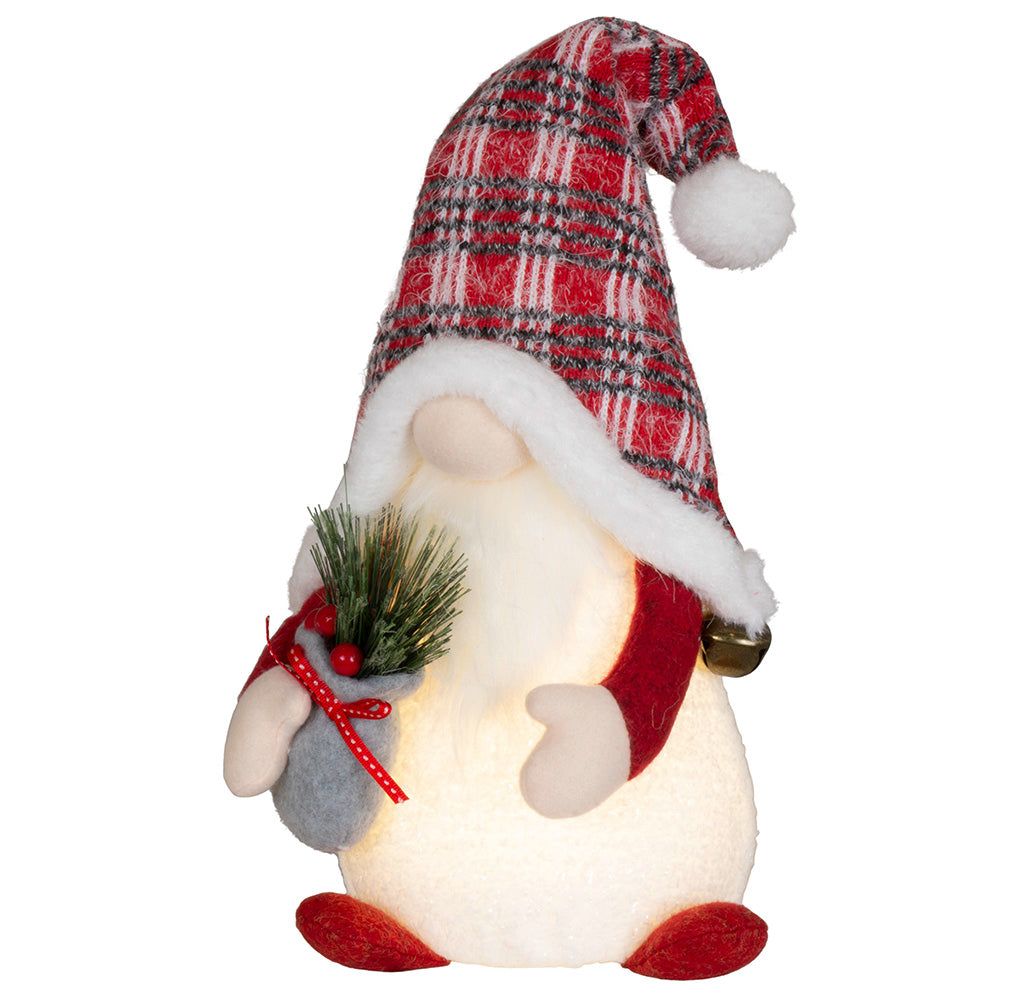 Wichtel mit LED 34cm (48cm) sitzend, 2 Stück