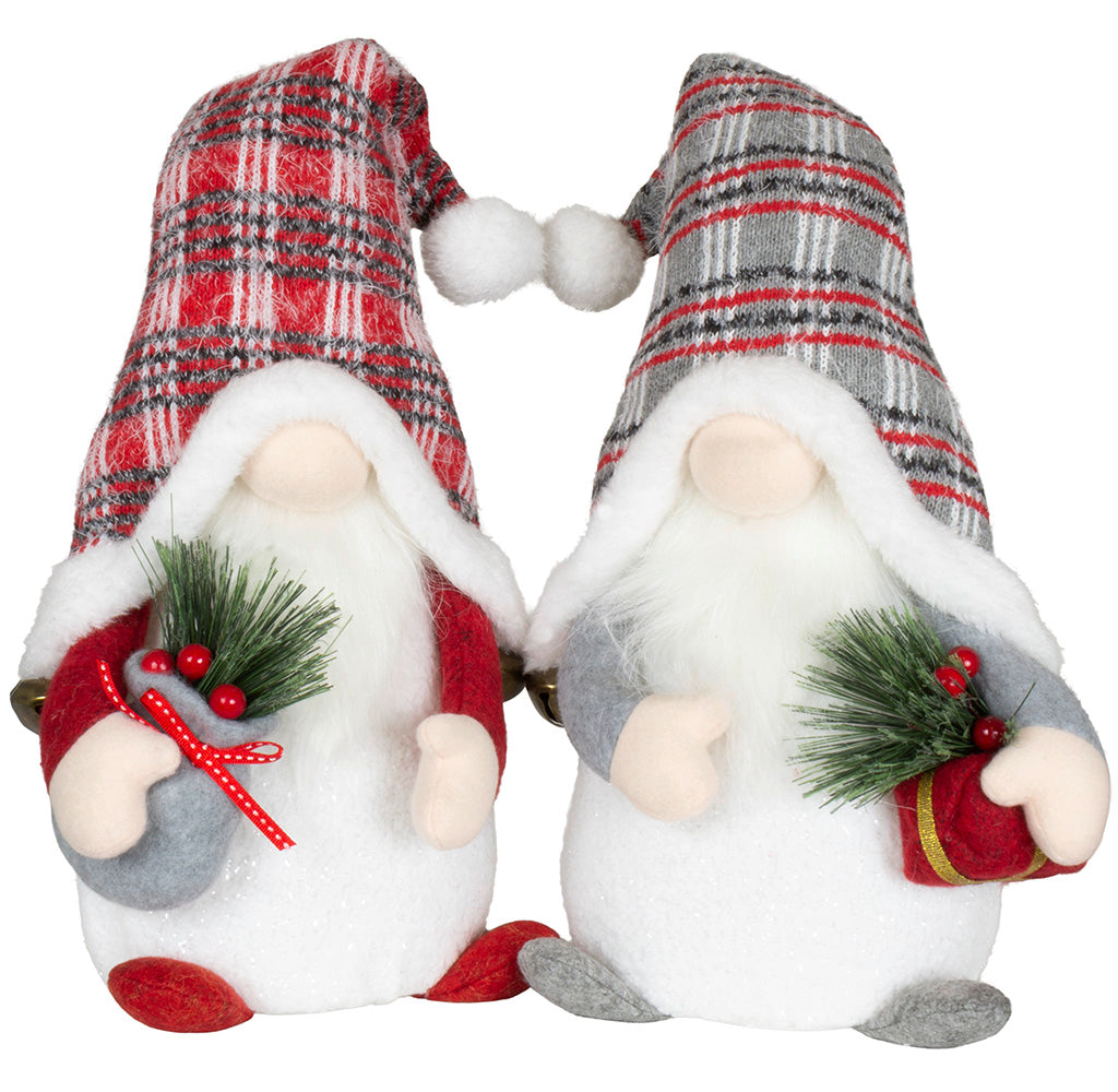 Wichtel mit LED 34cm (48cm) sitzend, 2 Stück