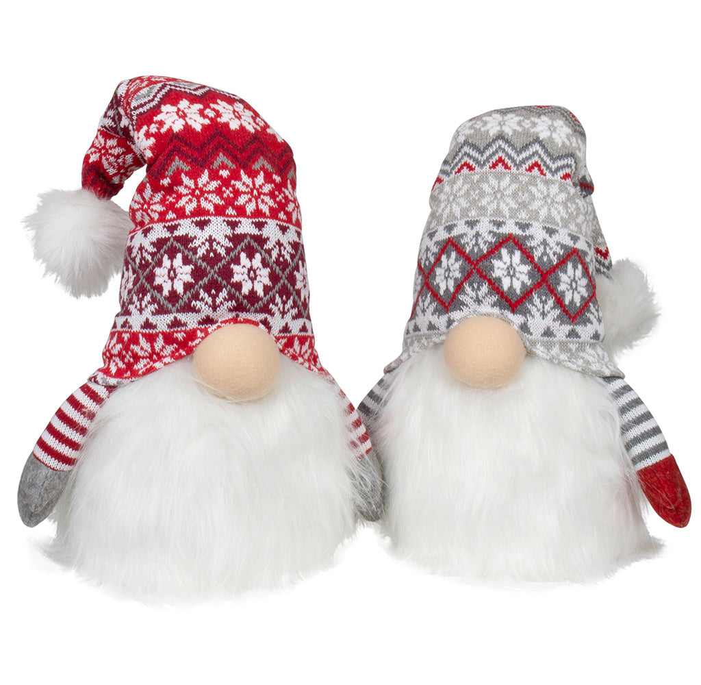 Wichtel mit LED 35cm (60cm) sitzend, 2 Stück