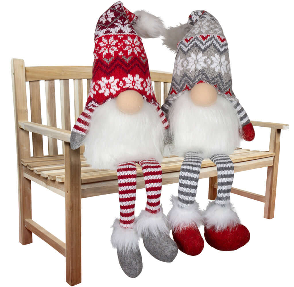 Wichtel mit LED 24cm (57cm) Kantenhocker, 2 Stück