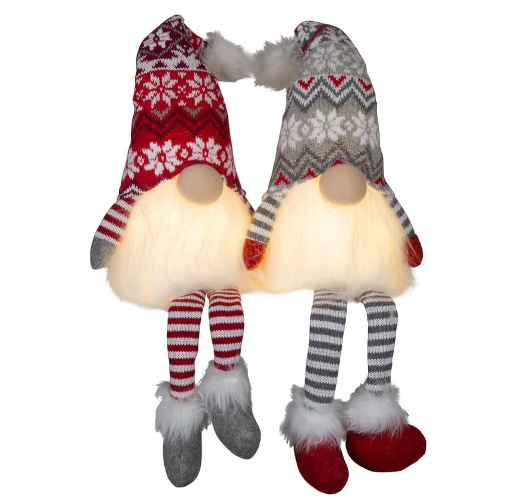 Wichtel mit LED 24cm (57cm) Kantenhocker, 2 Stück