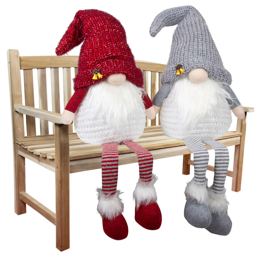 Wichtel mit LED 40cm (85cm) Kantenhocker, 2 Stück