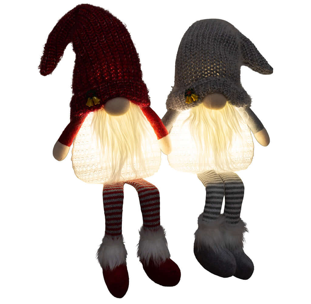 Wichtel mit LED 30cm (70cm) Kantenhocker, 2 Stück