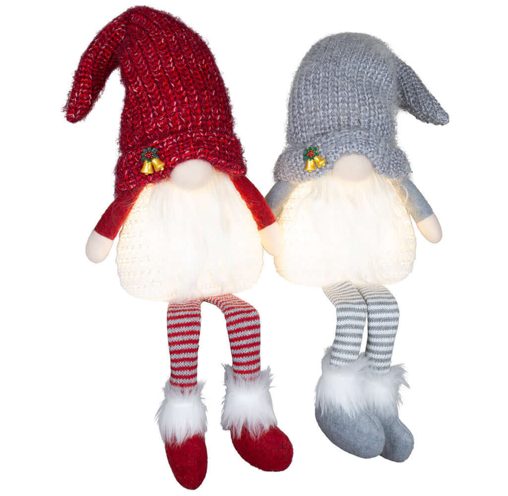 Wichtel mit LED 30cm (70cm) Kantenhocker, 2 Stück