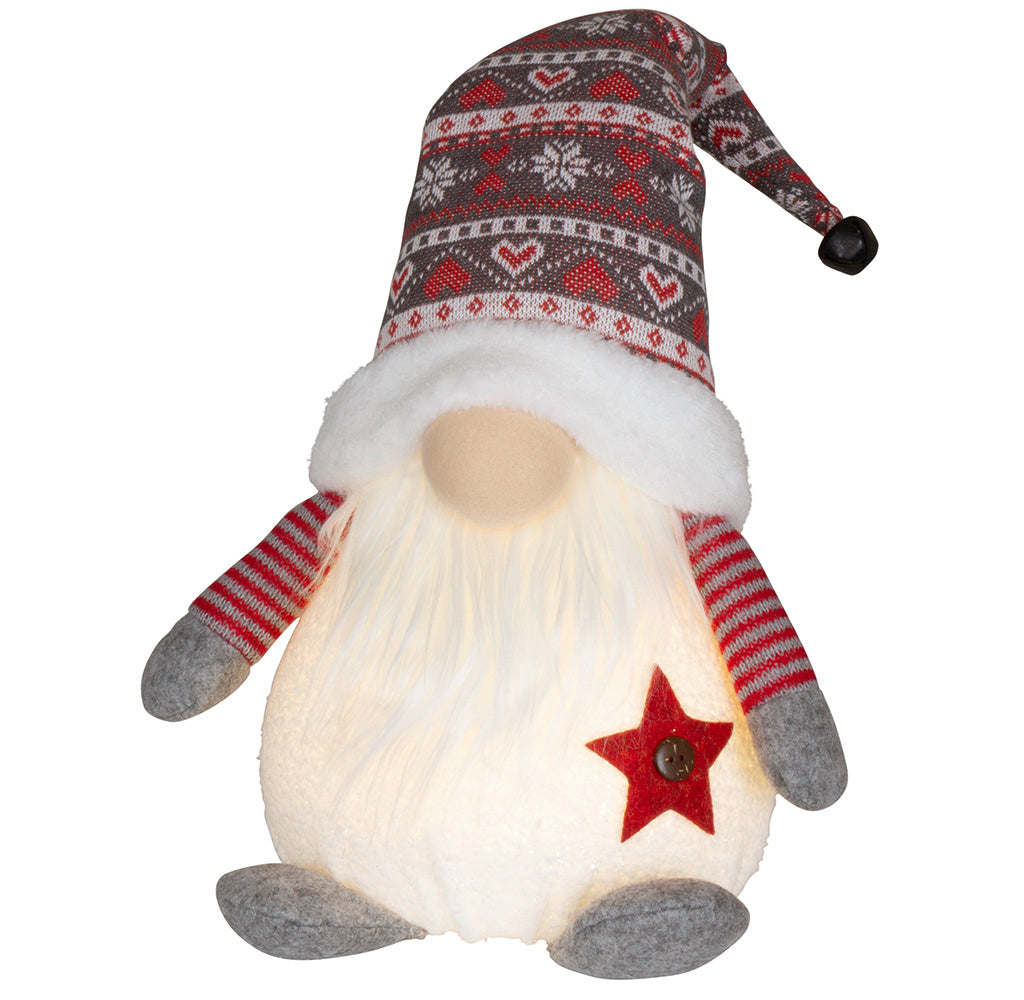 Wichtel mit LED 42cm (50cm) sitzend, 2 Stück