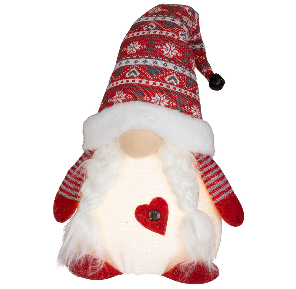 Wichtel mit LED 42cm (50cm) sitzend, 2 Stück