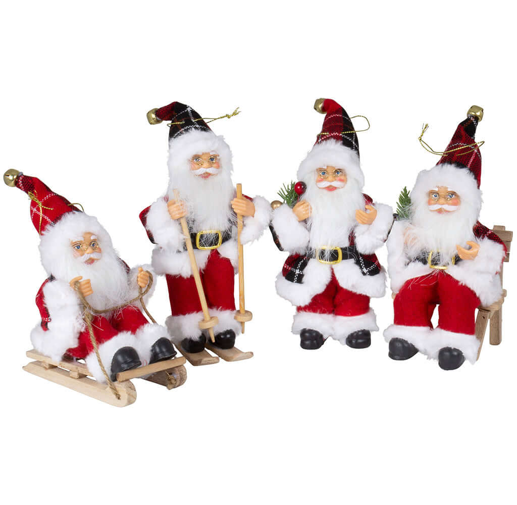 Weihnachtsmann 18cm, 4er Set, 4 Designs