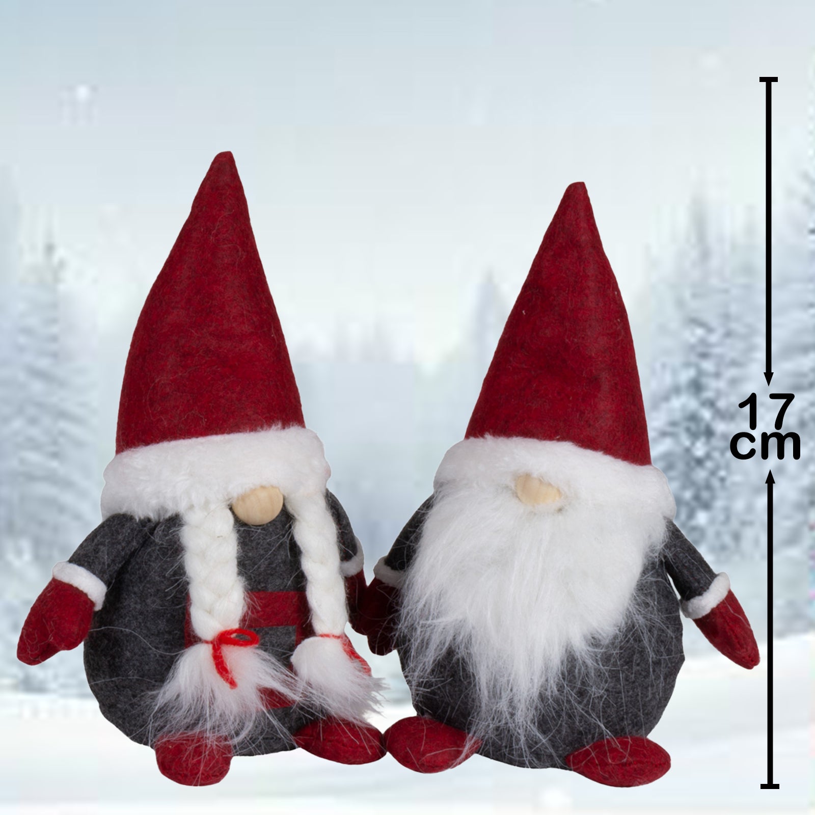 Wichtel 17cm (23cm) sitzend, Pärchen, 2 Stück