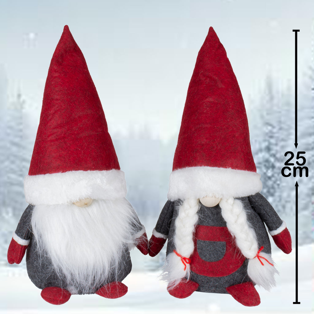 Wichtel 25cm (37cm) sitzend, Pärchen, 2 Stück