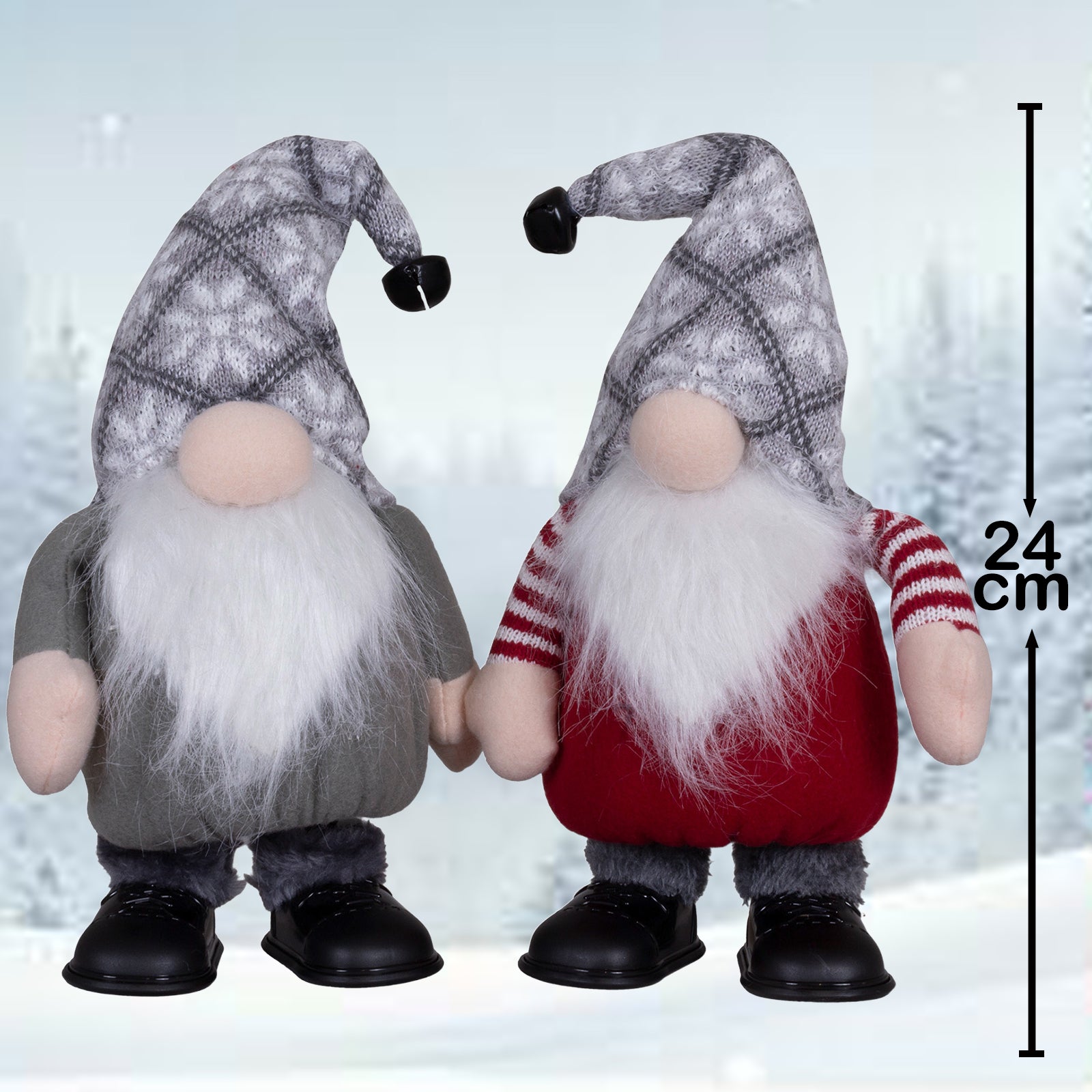 Tanzender Wichtel 24cm(40cm) mit Musik, 2 Stück