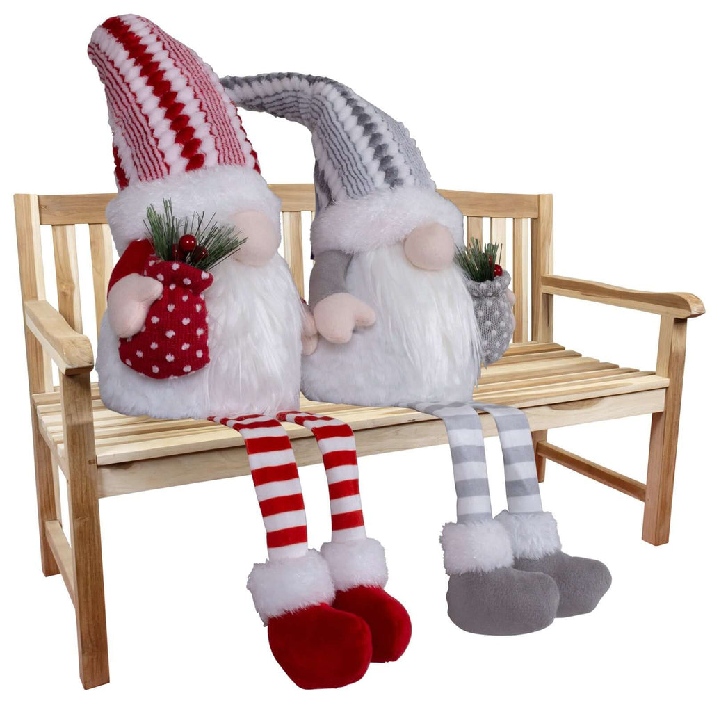 Wichtel mit LED 30cm (70cm) Kantenhocker, 2 Stück