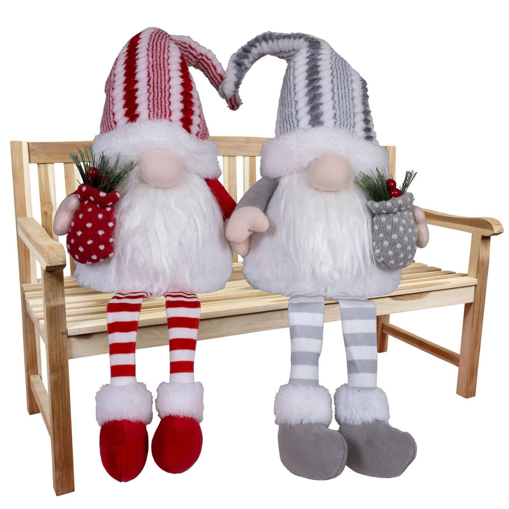 Wichtel mit LED 30cm (70cm) Kantenhocker, 2 Stück