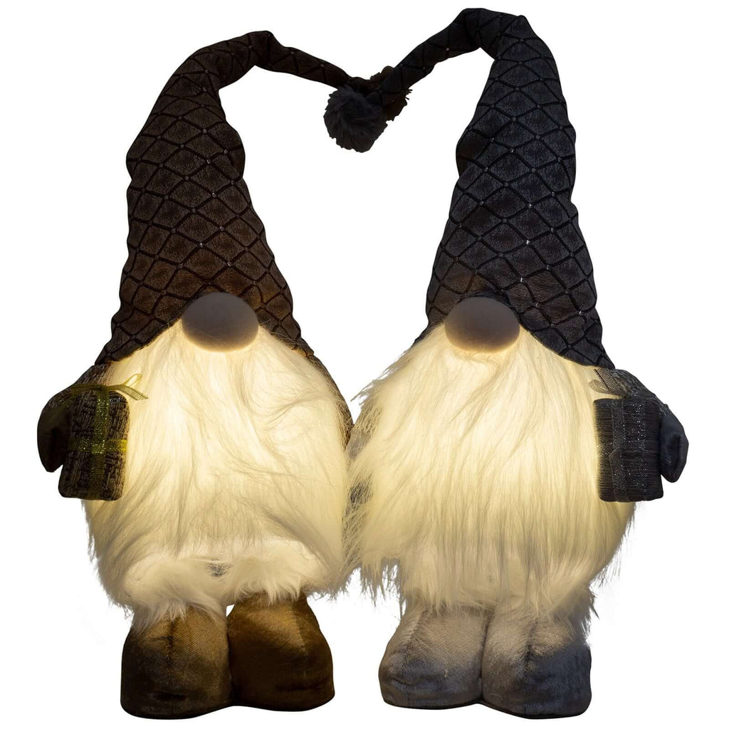 Wichtel mit LED 36cm (61cm) stehend, 2 Stück