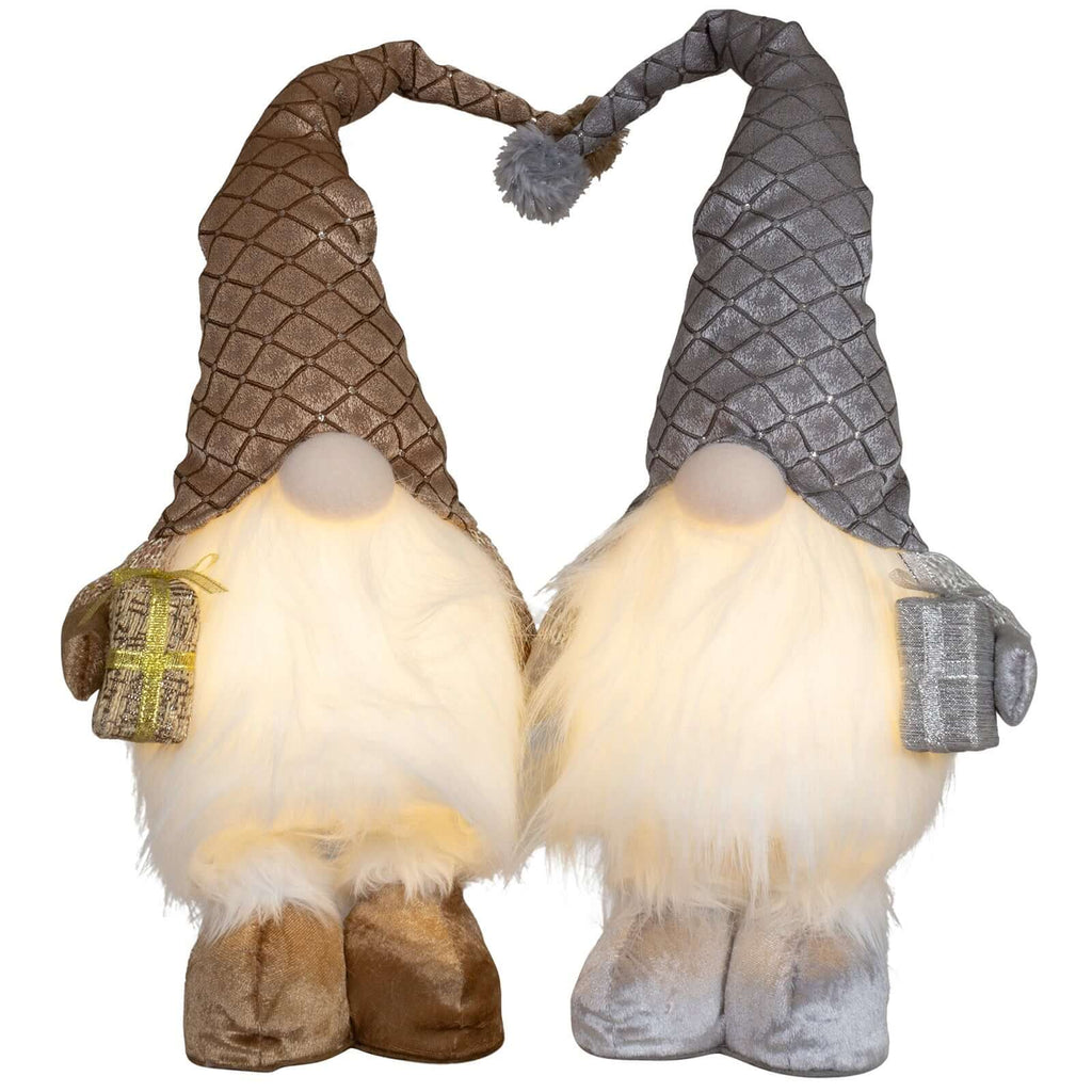 Wichtel mit LED 36cm (61cm) stehend, 2 Stück