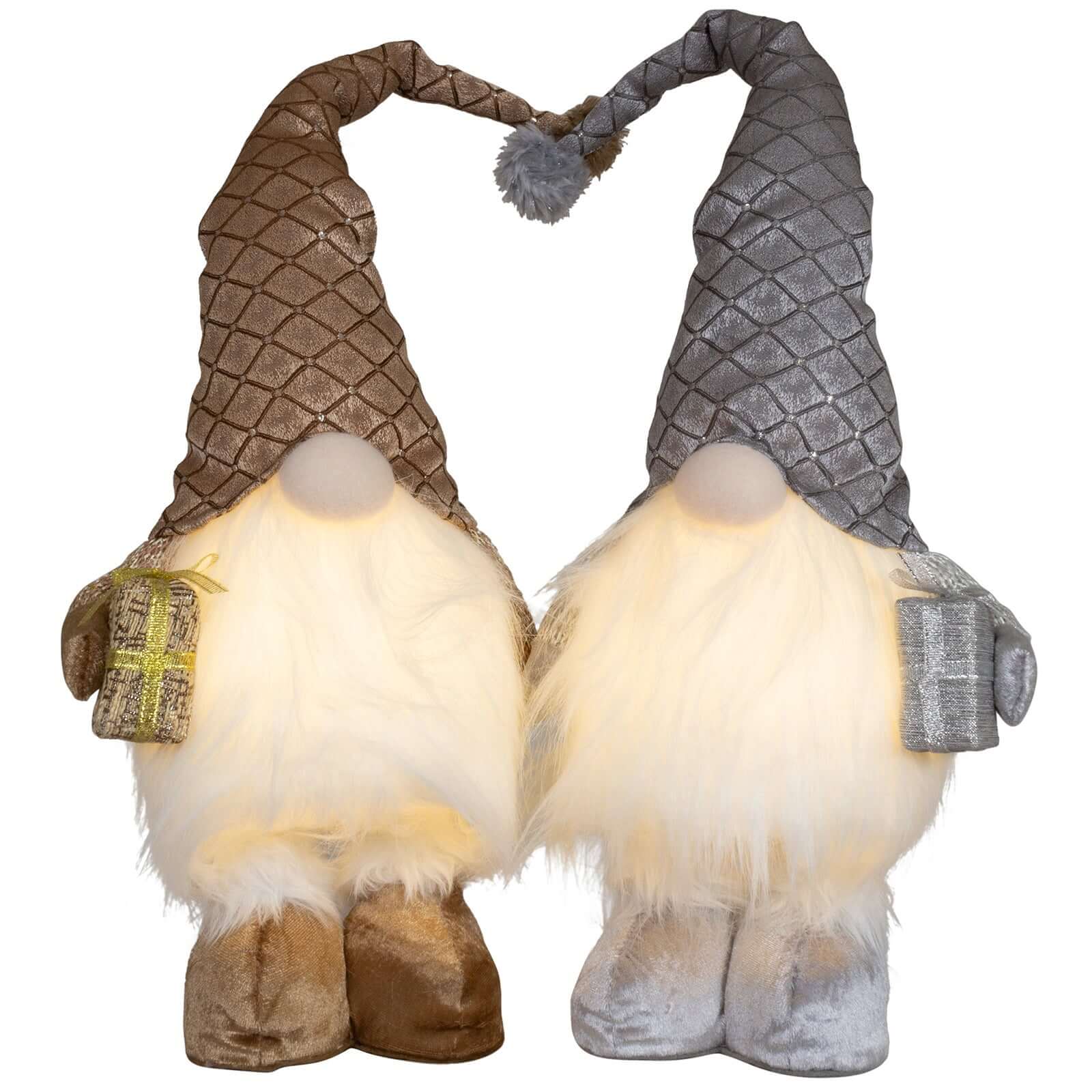 Wichtel mit LED 36cm (61cm) stehend, 2 Stück