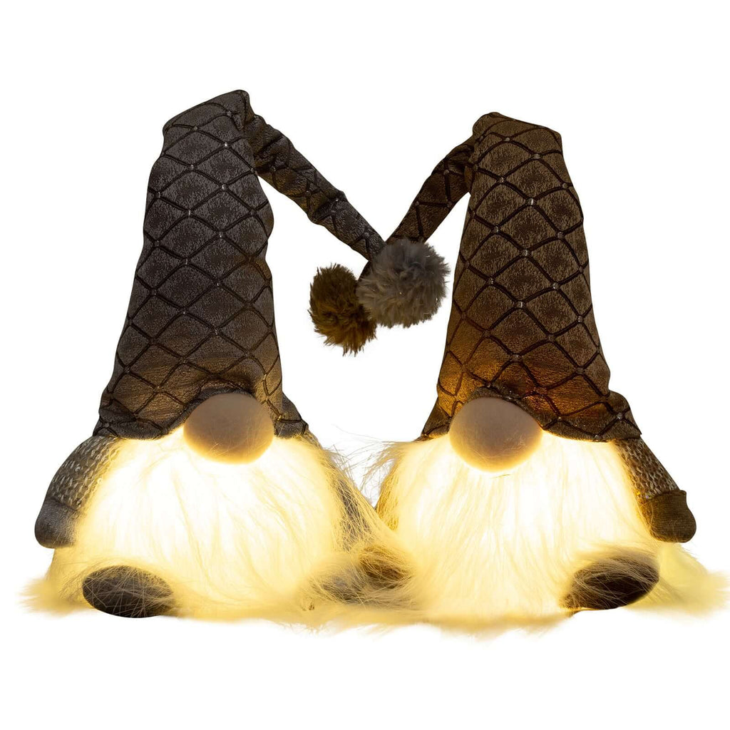 Wichtel mit LED 20cm (40cm) sitzend, 2 Stück