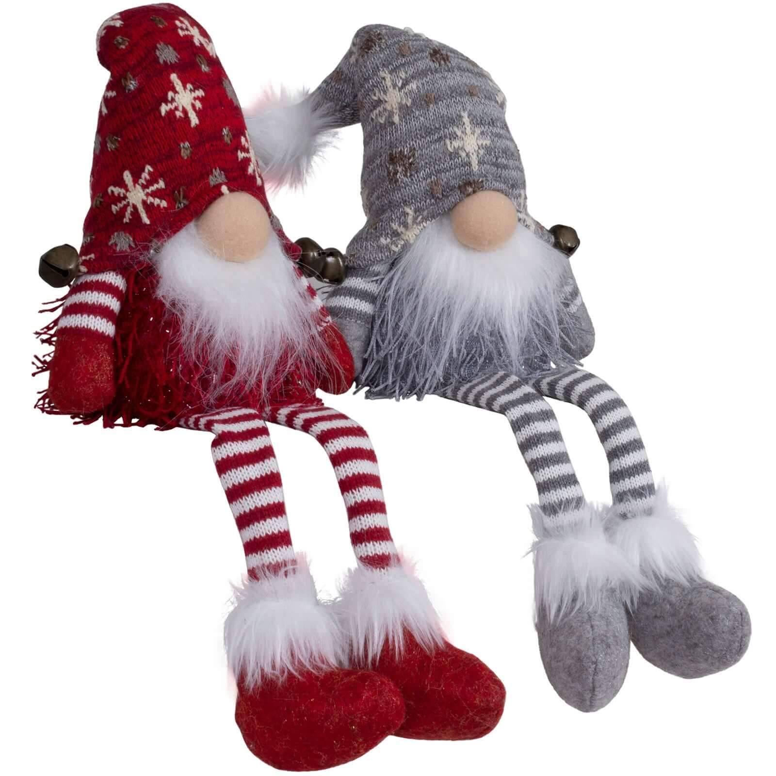 Wichtel mit LED 17cm (50cm) Kantenhocker, 2 Stück