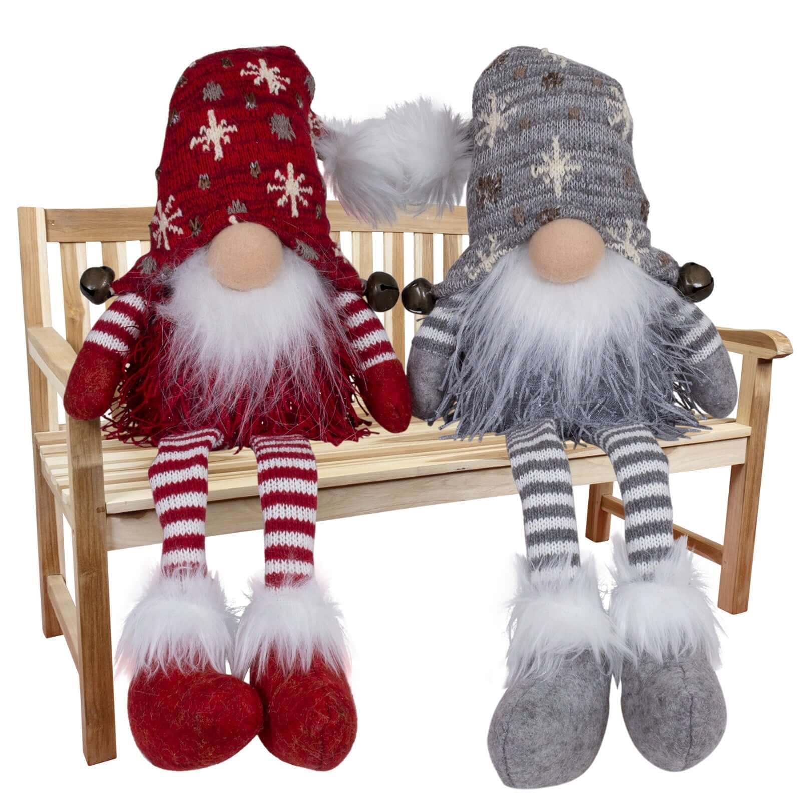 Wichtel mit LED 17cm (50cm) Kantenhocker, 2 Stück