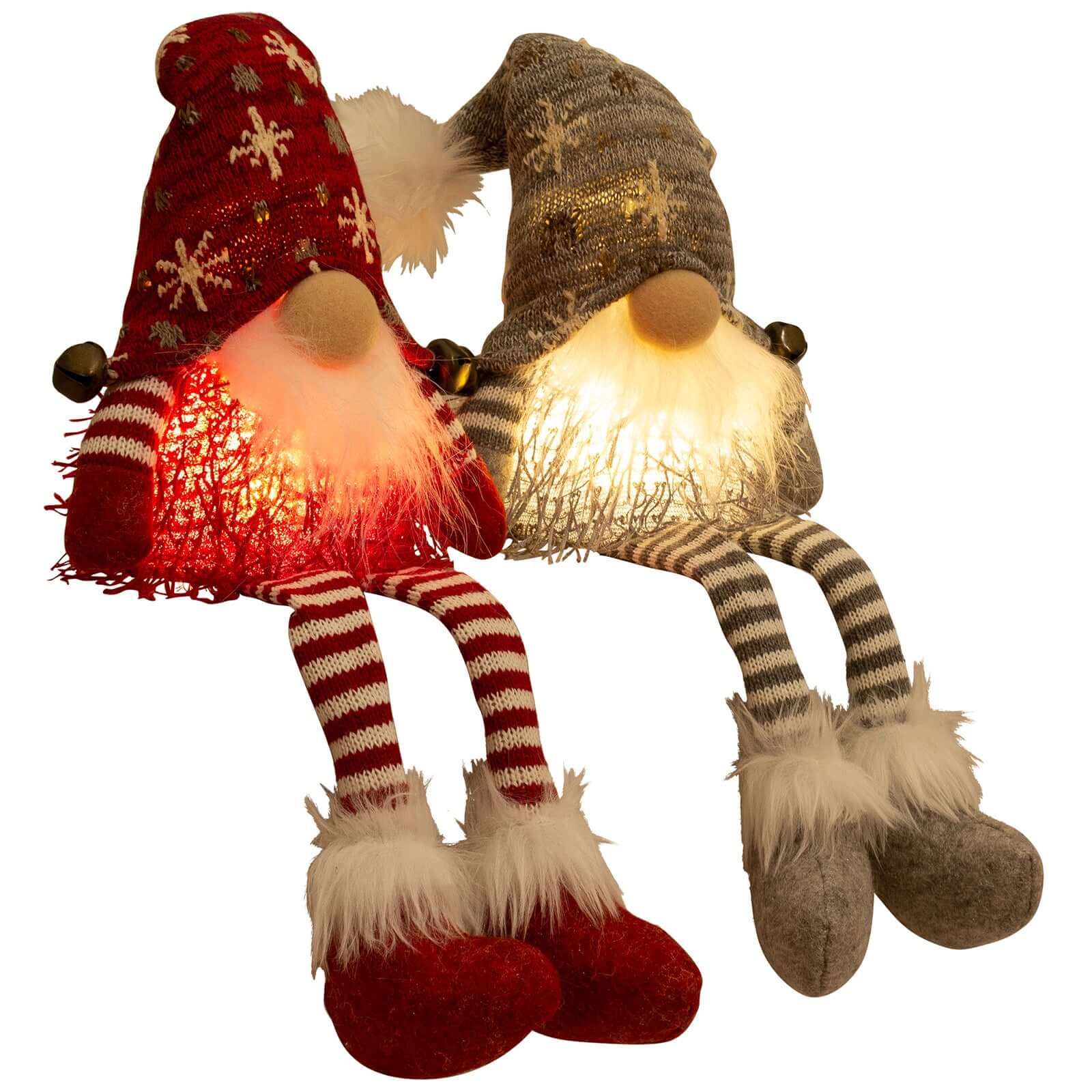 Wichtel mit LED 17cm (50cm) Kantenhocker, 2 Stück