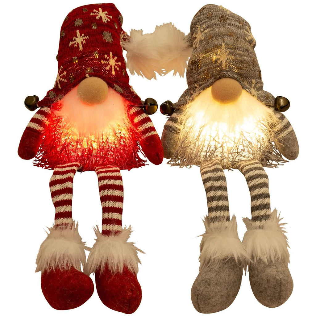 Wichtel mit LED 17cm (50cm) Kantenhocker, 2 Stück