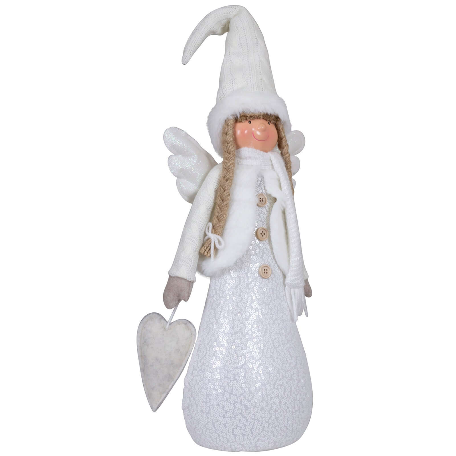 Dekofigur Engel mit LED 44cm (59cm), stehend, 2 Stück