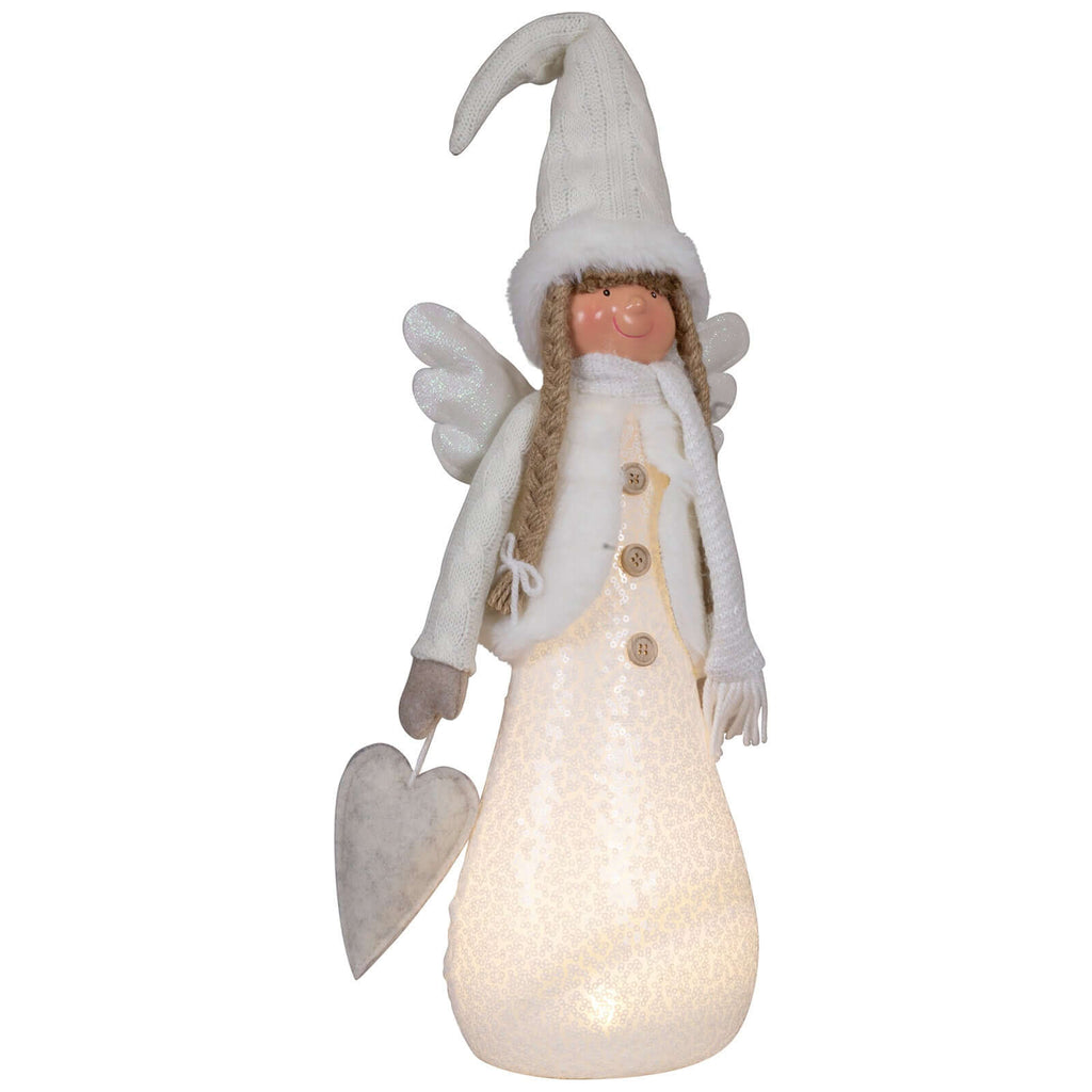 Dekofigur Engel mit LED 44cm (59cm), stehend, 2 Stück