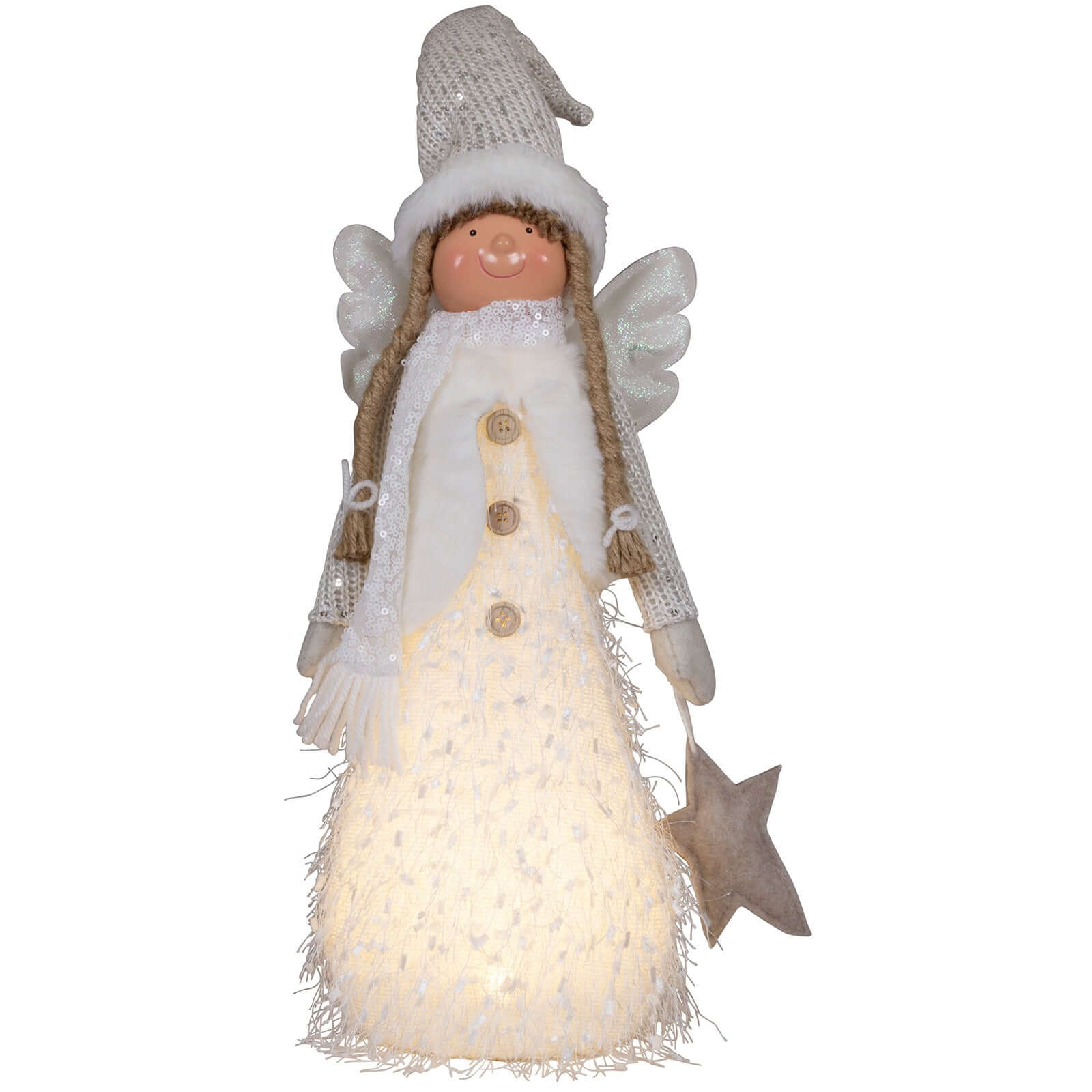 Dekofigur Engel mit LED 44cm (59cm), stehend, 2 Stück