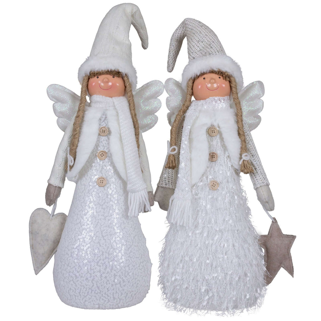 Dekofigur Engel mit LED 44cm (59cm), stehend, 2 Stück