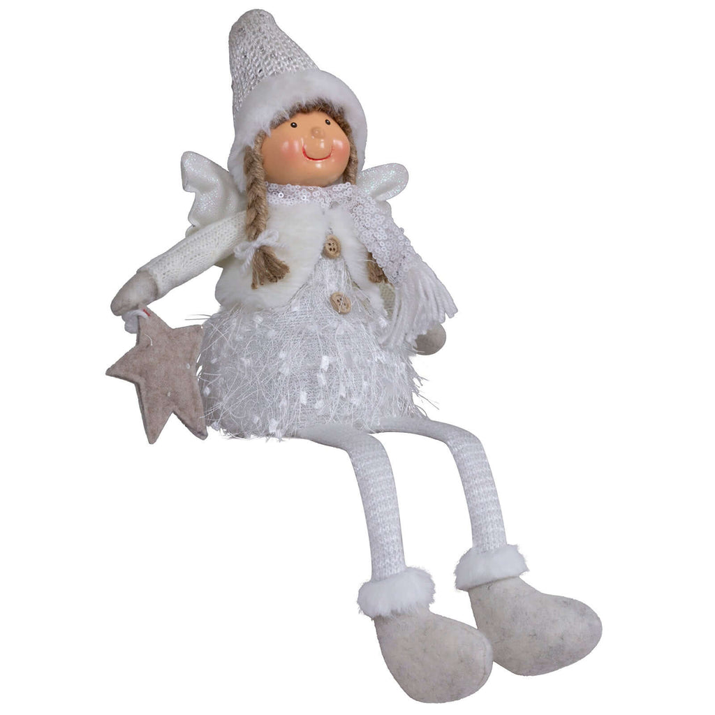 Dekofigur Engel mit LED 23cm (47cm) Kantenhocker, 2 Stück