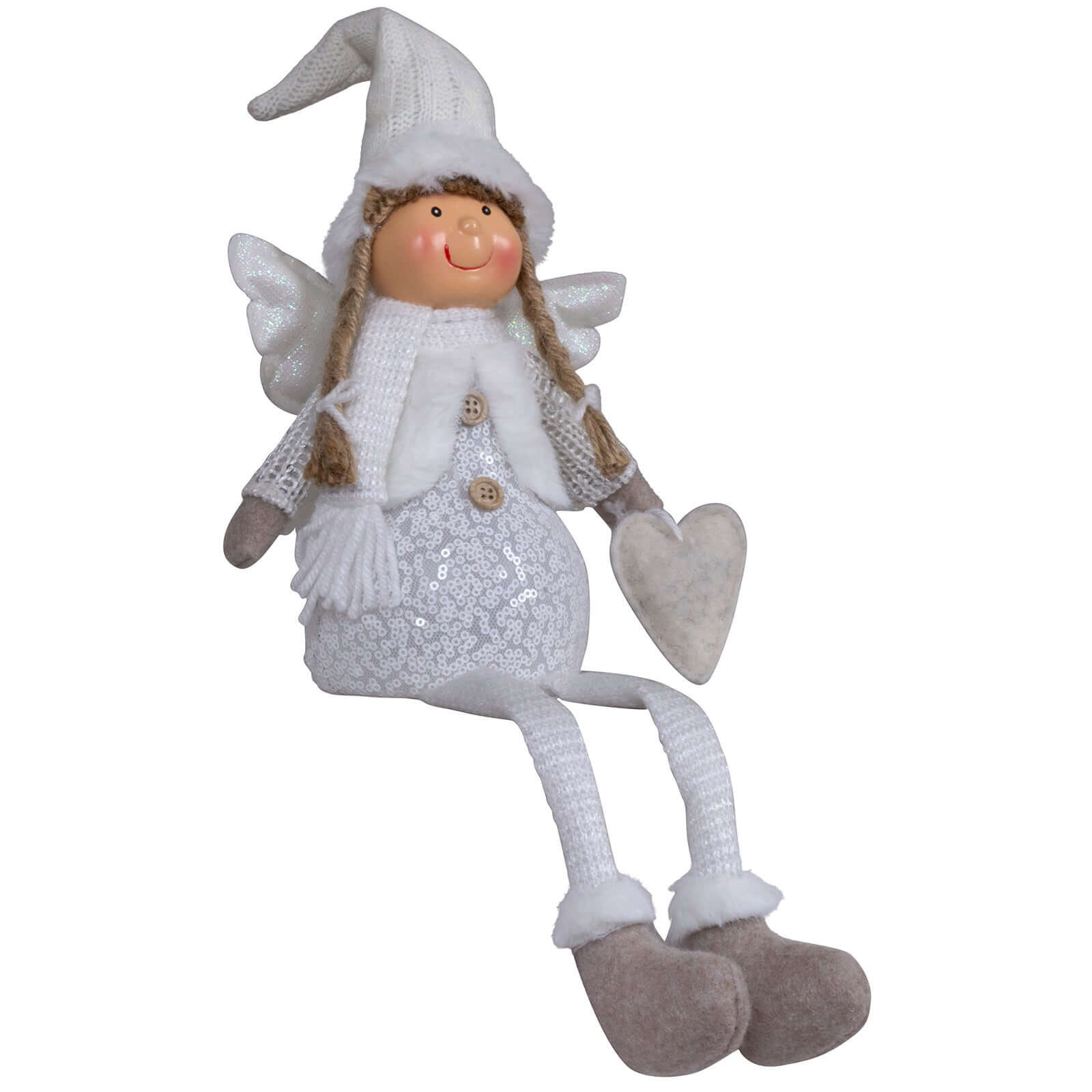 Dekofigur Engel mit LED 23cm (47cm) Kantenhocker, 2 Stück