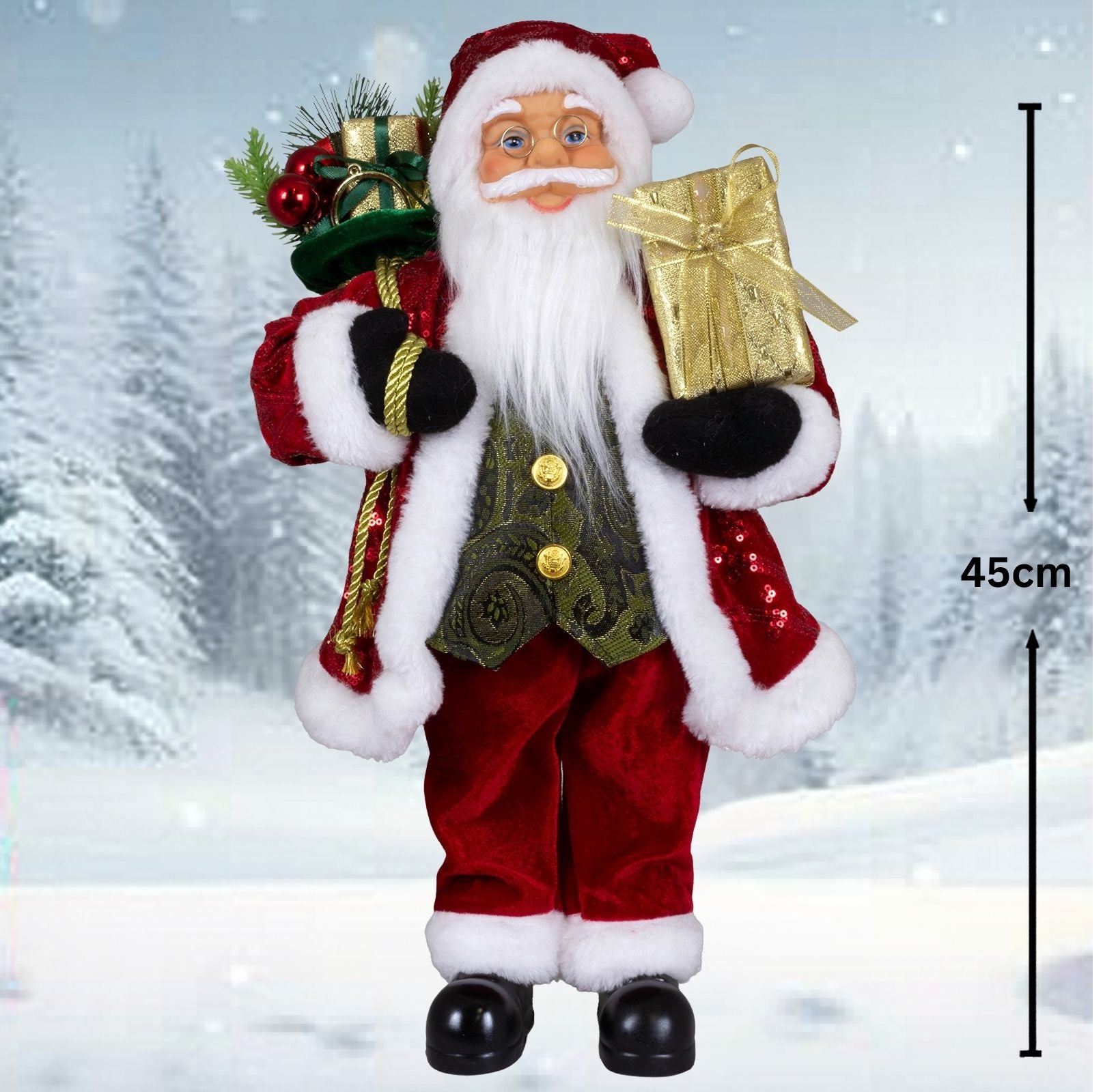 Weihnachtsmann 45cm Thoralf auf Podest