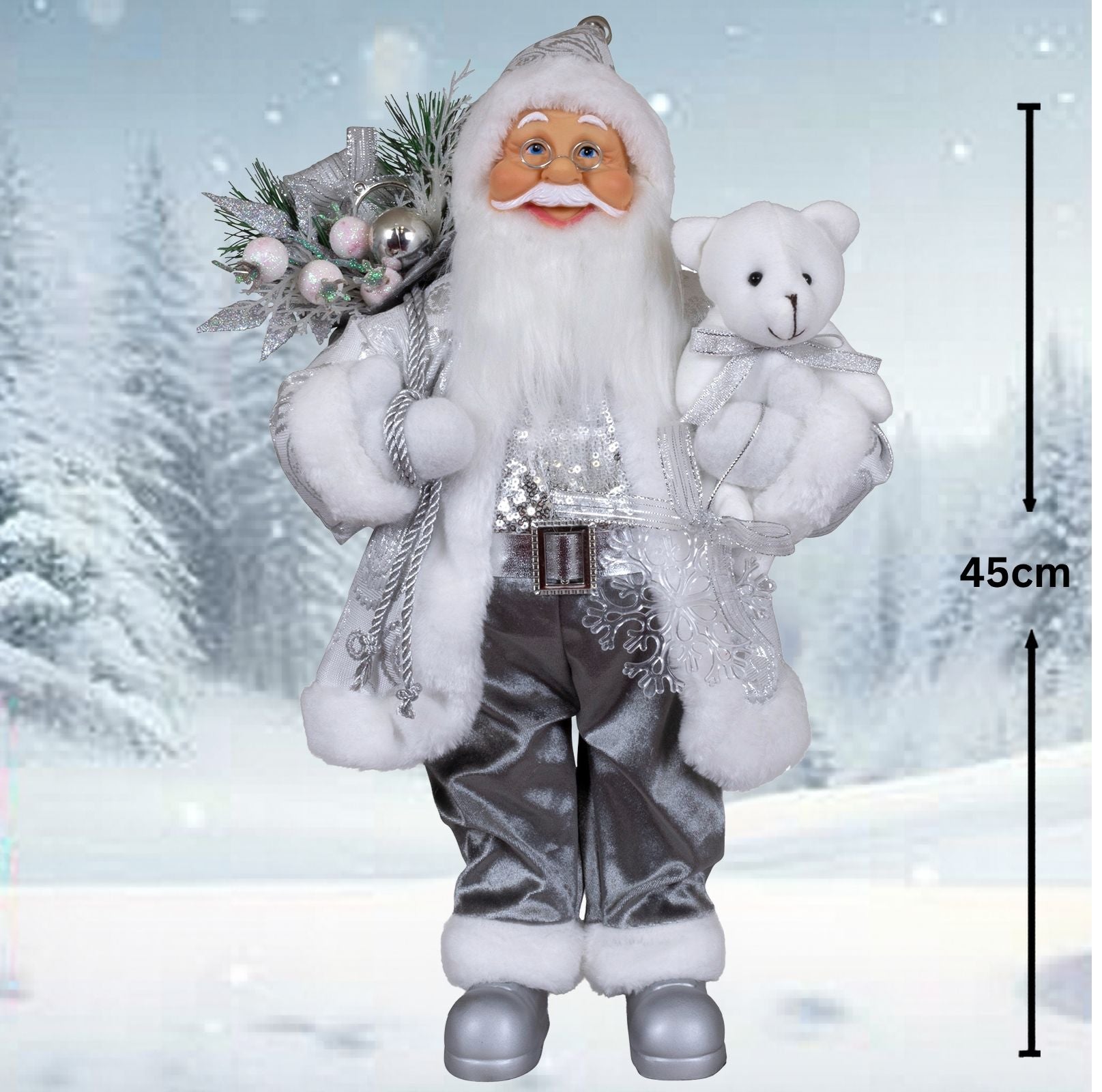Weihnachtsmann 45cm Olaf auf Podest
