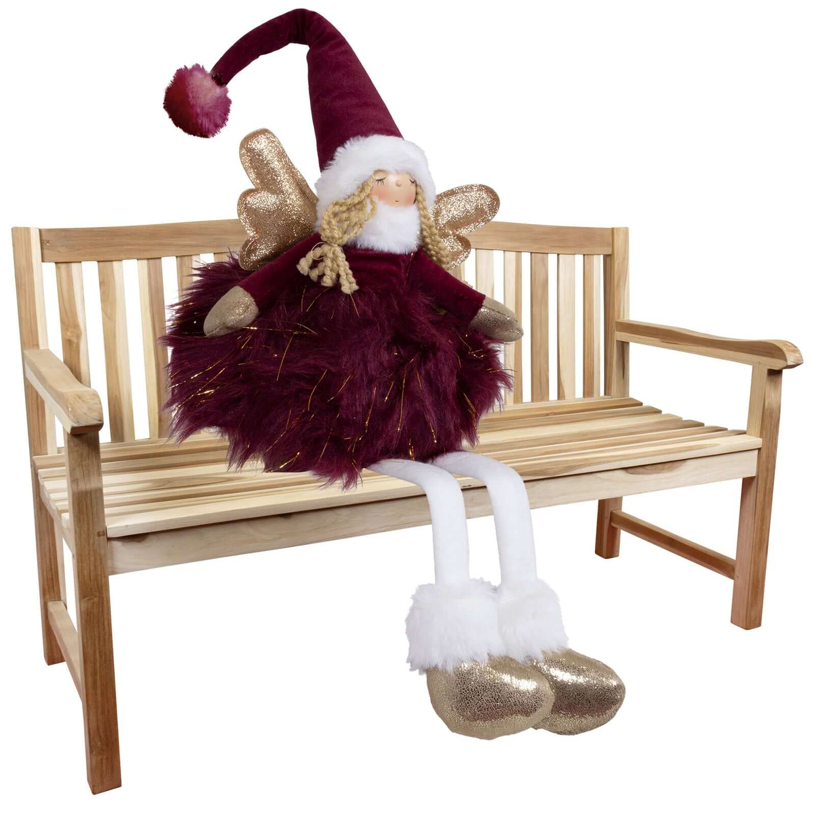 Dekofigur Engel mit LED 28cm (62cm) Kantenhocker