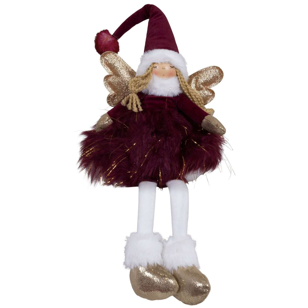 Dekofigur Engel mit LED 28cm (62cm) Kantenhocker