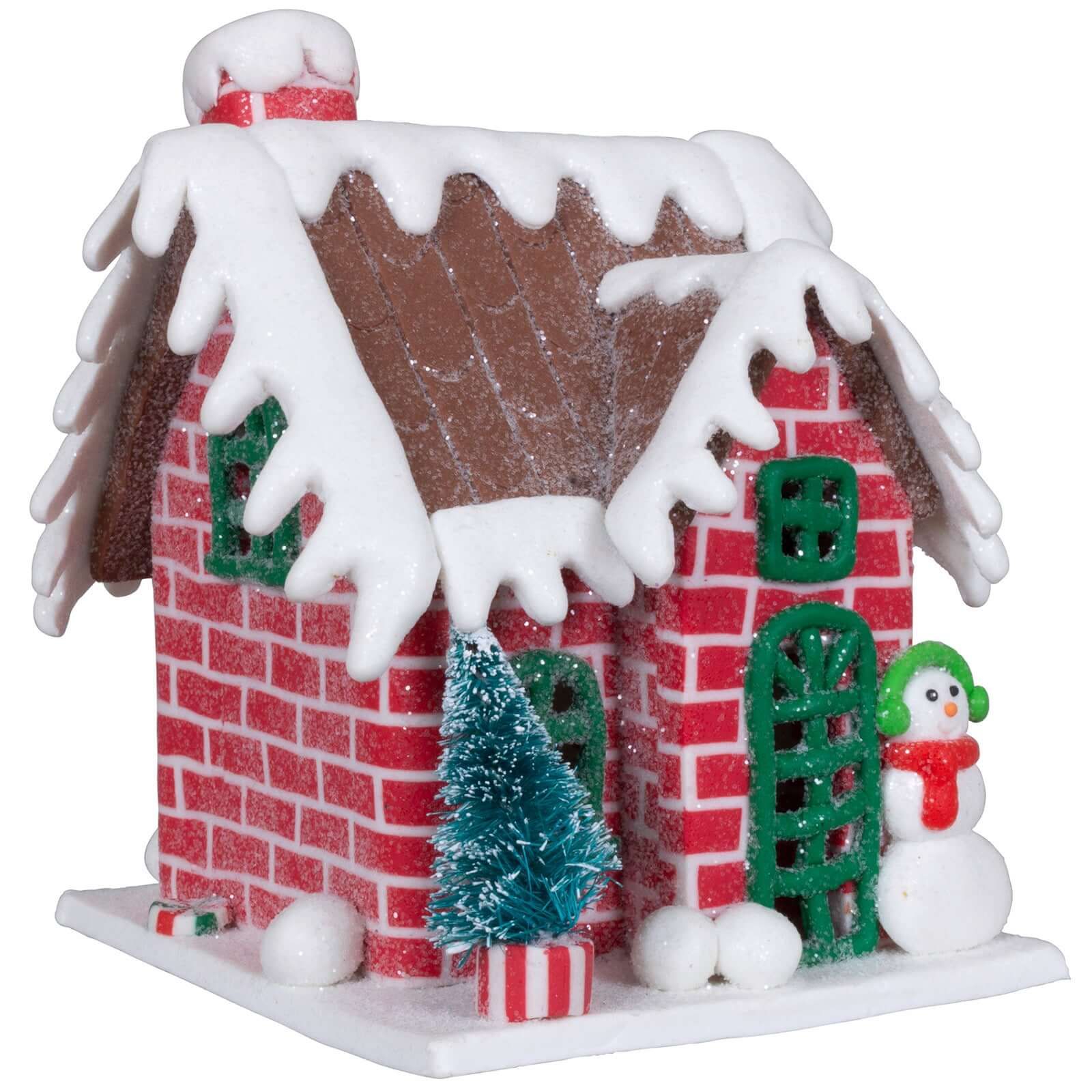 Lebkuchenhaus 12cm rot-braun